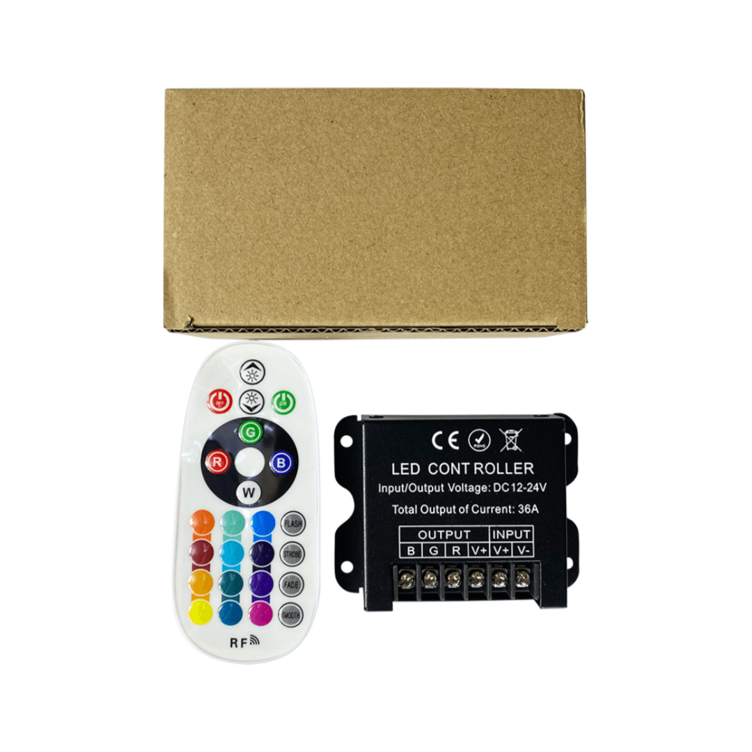 DC 12-24V RGB Led Controller RF 24 Key 16 Color Options