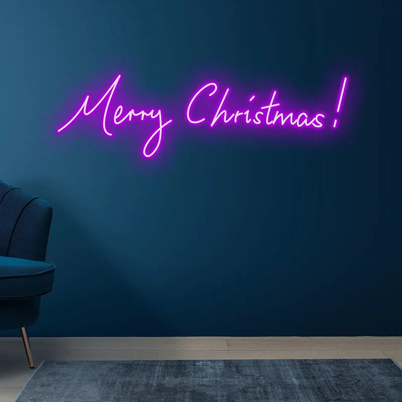 Merry Christmas Neon Text Light – Stylish Merry Christmas Design with Neon Glow, Perfect for Holiday Home Decor and Party Decor