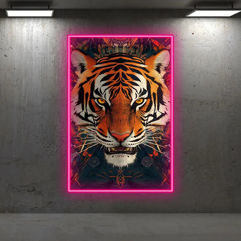 Fierce Tiger Neon Sign - LED Wall Art for Home & Office Decor, Bold Animal Design for Living Room, Bar, Man Cave, Perfect Gift
