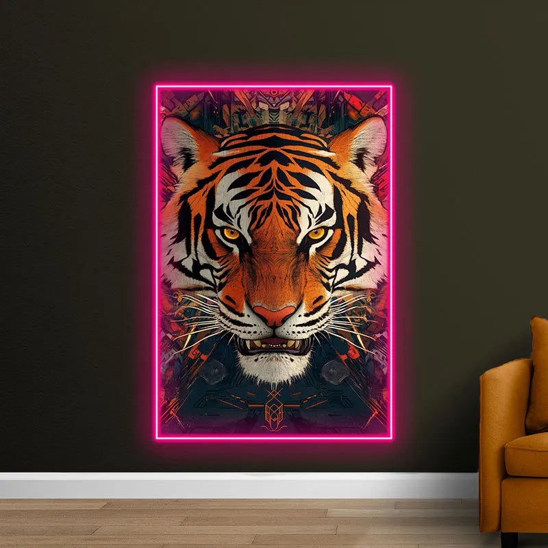 Fierce Tiger Neon Sign - LED Wall Art for Home & Office Decor, Bold Animal Design for Living Room, Bar, Man Cave, Perfect Gift