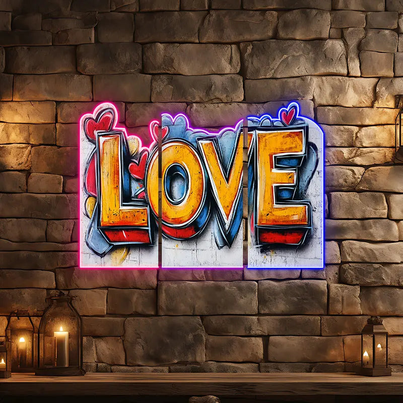 Love Text Art Custom Neon Sign, Personalized LED Neon Sign Light, Creative Gift Neon Light For Home Decor