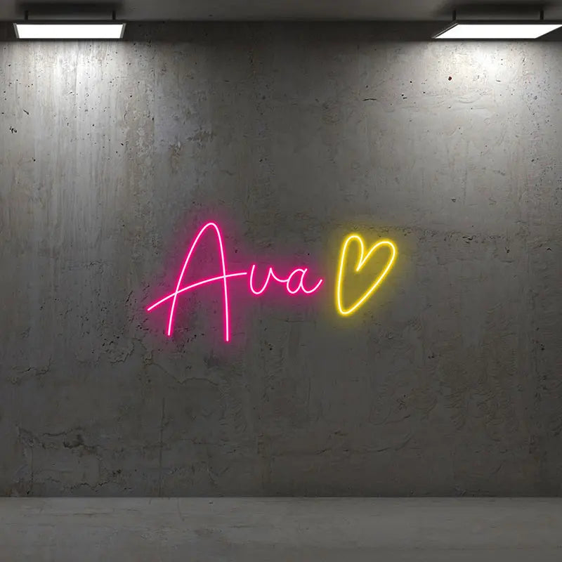 Toysign Ava Personalized Neon LED Wall Sign – Customizable Kids Room Decor with Soft Glow, Aesthetic Bedroom or Birthday Gift