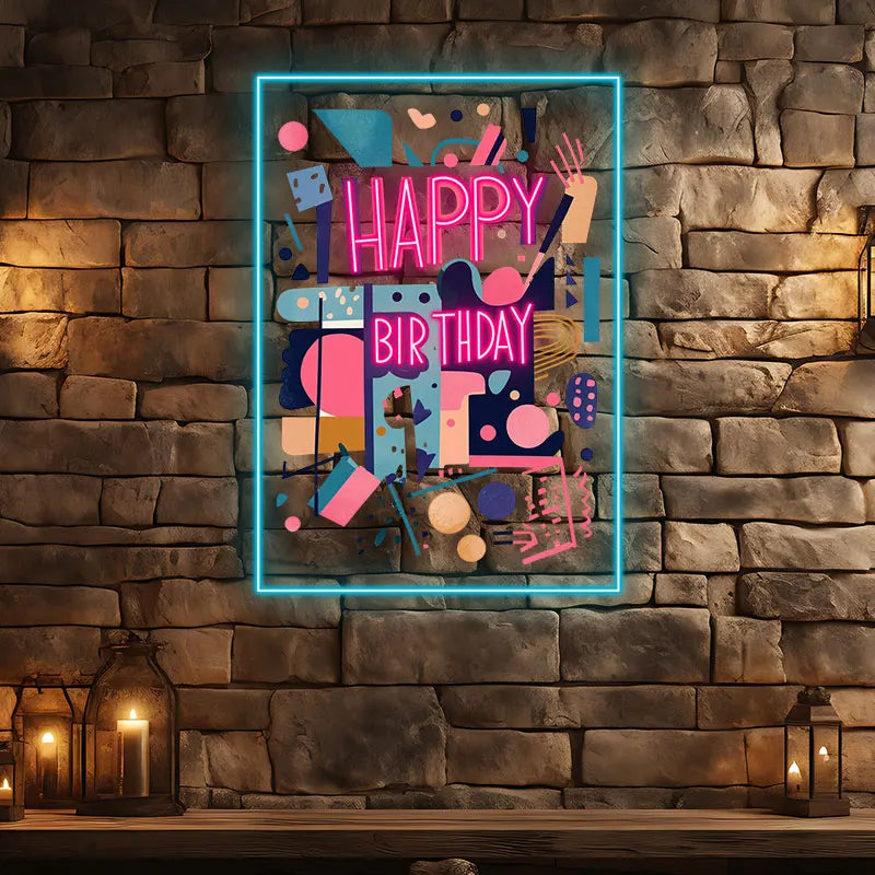 Happy Birthday Led Neon Light, Birthday Party Wall Decor Led Light, Custom Neon Sign for Room Decor, Perfect Gift for Kids Room