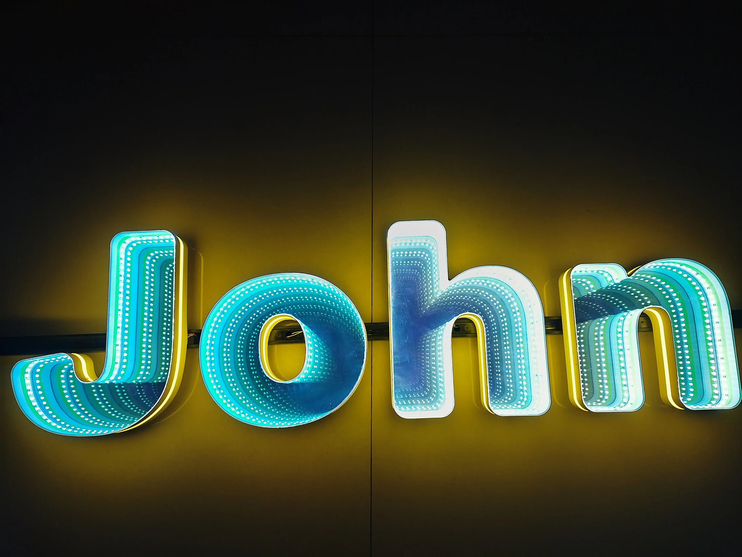Toysign 3D Name Logo LED Infinity Mirror, Custom Business Logo Sign, Infinity Mirrors Letter, Wall Mounted Infinity Mirror Light
