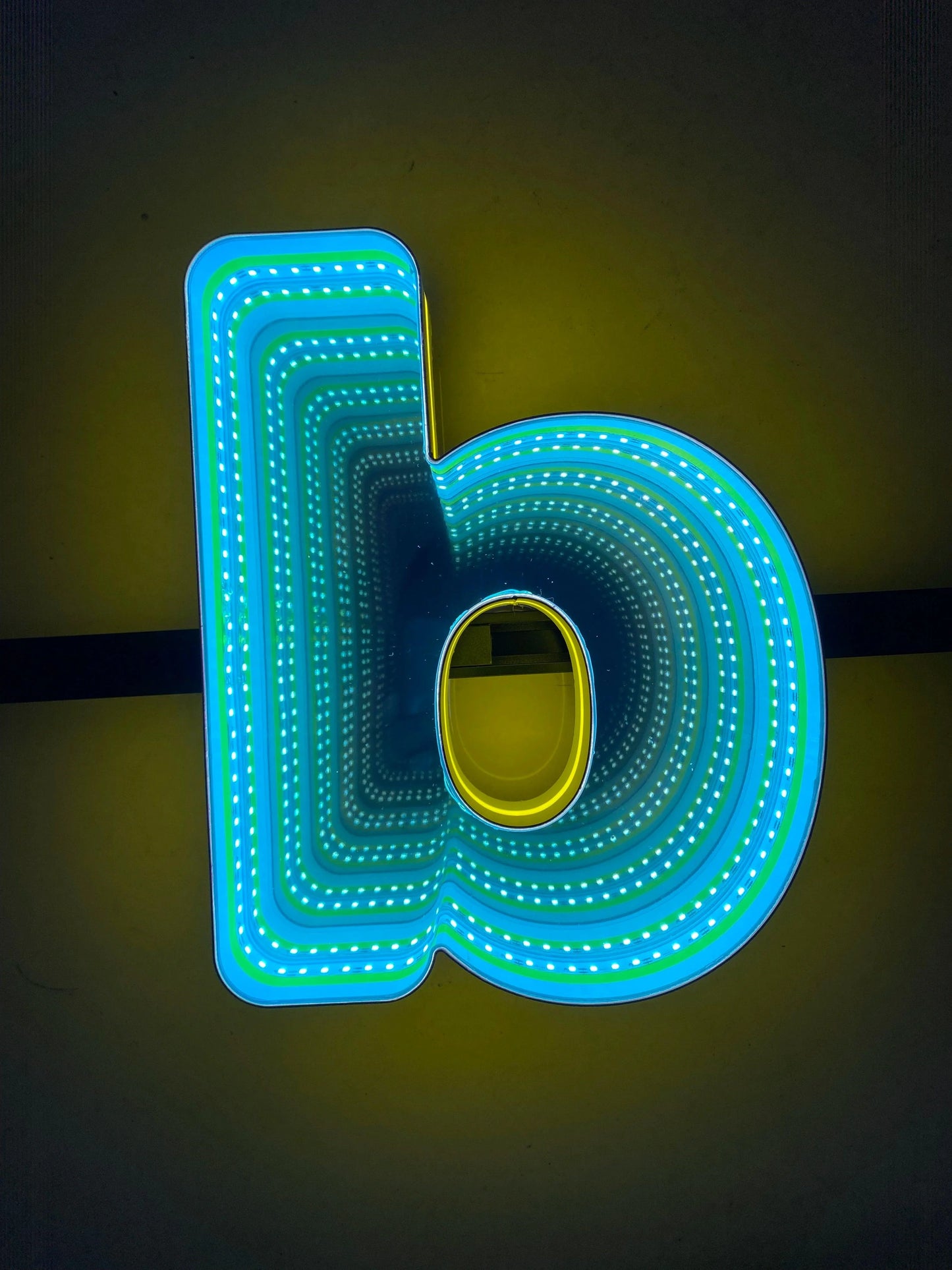 Stocked Infinity Mirror 3D Letter, Lowercase Letters Led Neon Sign, Perfect for Restaurant, Market, Bar, Hotel Decor