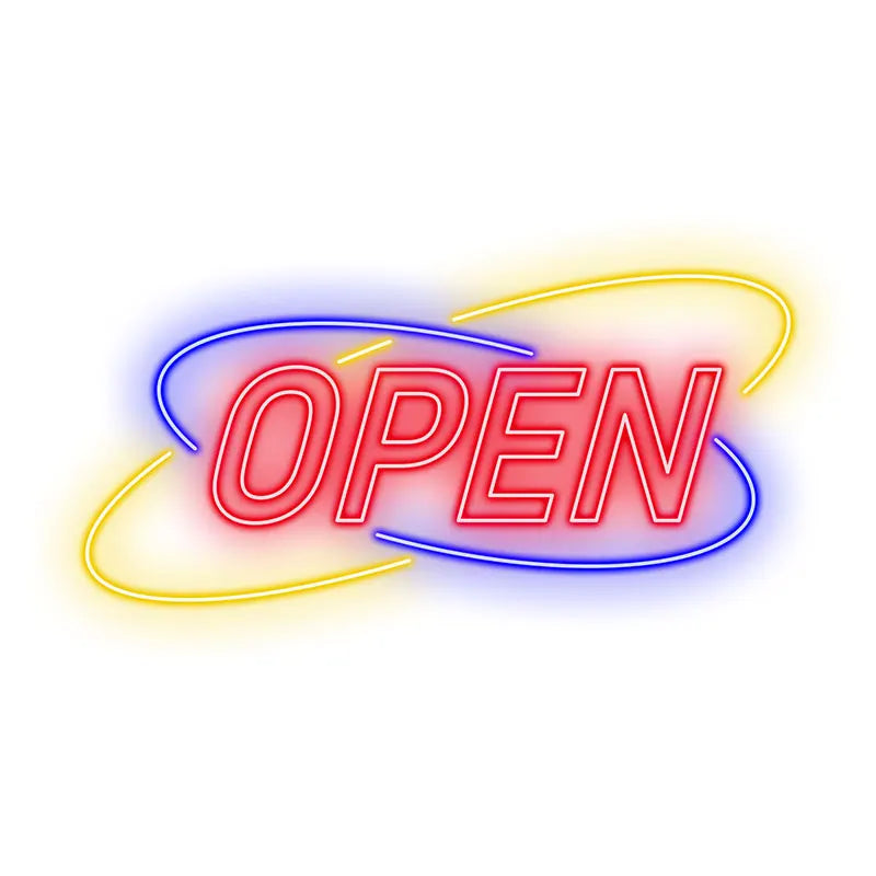Toysign Classic Red & Blue Shop Open Neon Light – LED Wall Sign for Stores and Cafes, Bright Business Display Board, Shop Decor