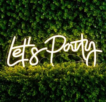 Lets Party Neon Sign LED Lamps Garden Birthday Celebrate Party Art Wall Decor Gift