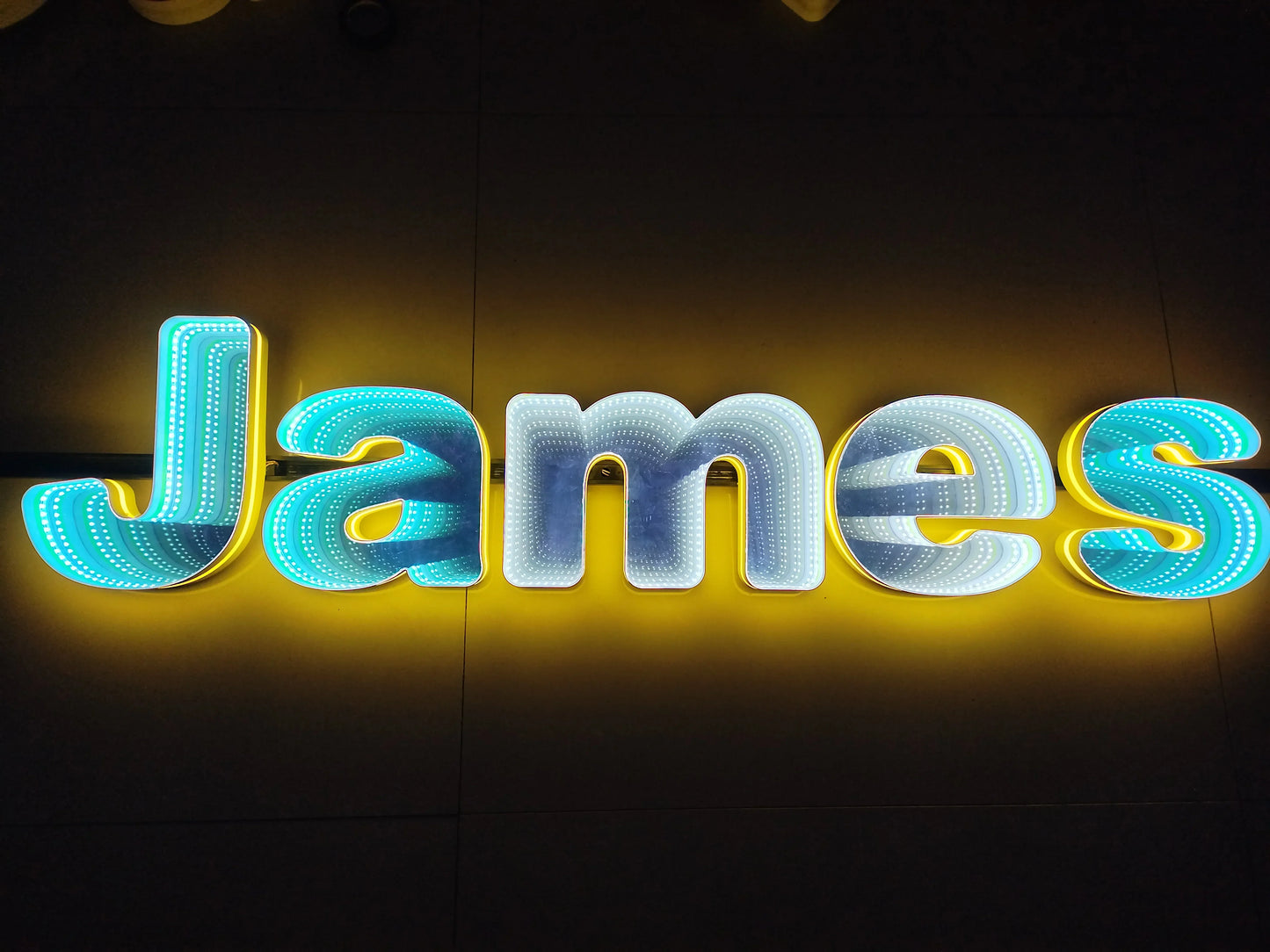 Toysign 3D Name Logo LED Infinity Mirror, Custom Business Logo Sign, Infinity Mirrors Letter, Wall Mounted Infinity Mirror Light