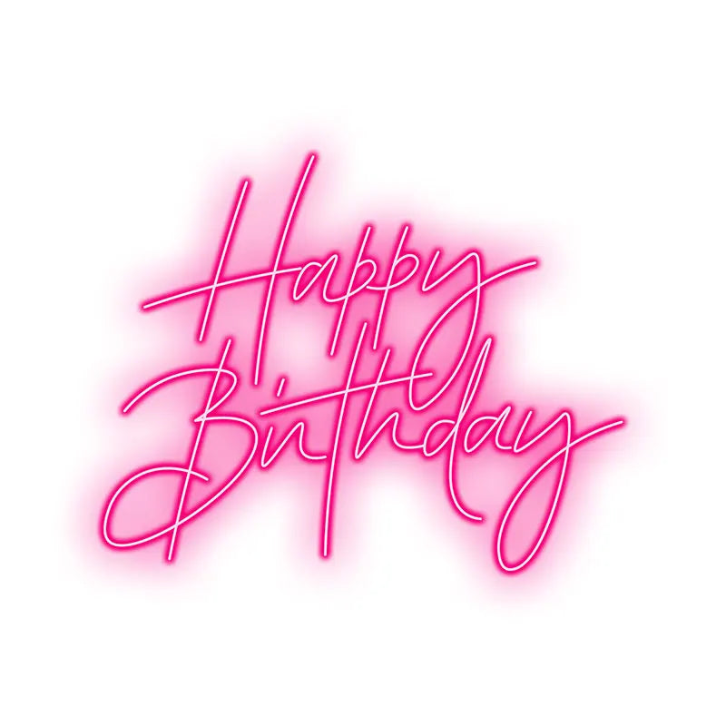 Toysign Custom Neon Light, Elegant Happy Birthday Neon Sign – LED Wall Art for Birthday Party Decor, Celebration, and Home Decor