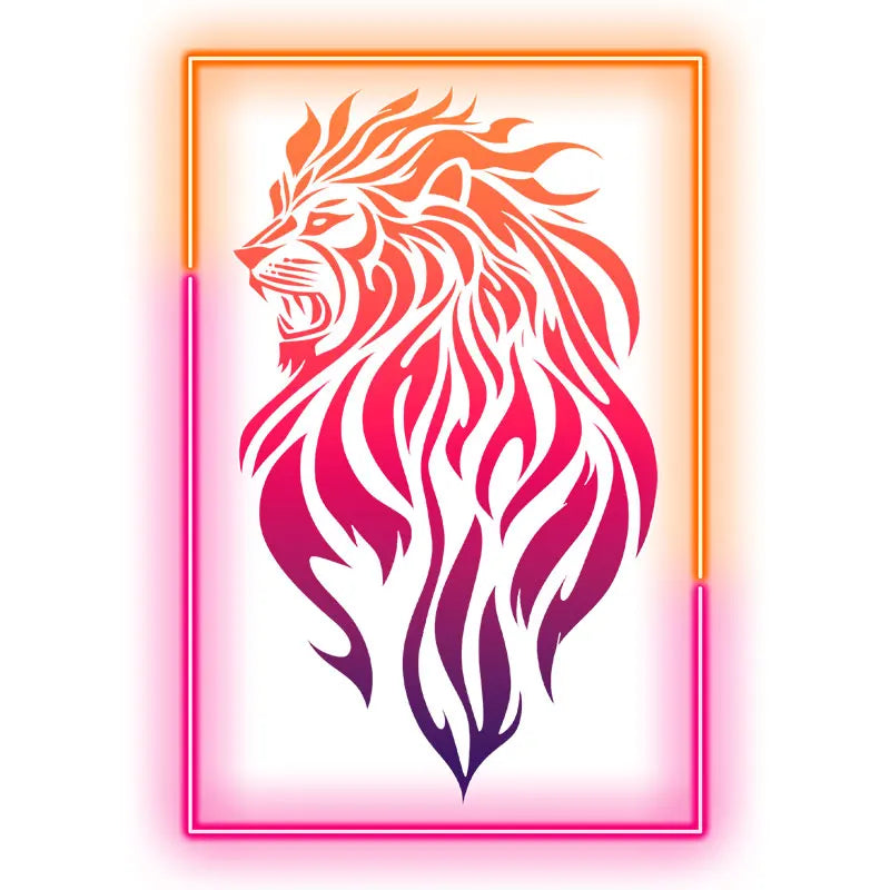 Fierce Lion Tattoo Neon Light, Modern & Stylish Neon Art Wall Decor, Perfect Gift for Lion Lovers, Personalized Room Decor Light