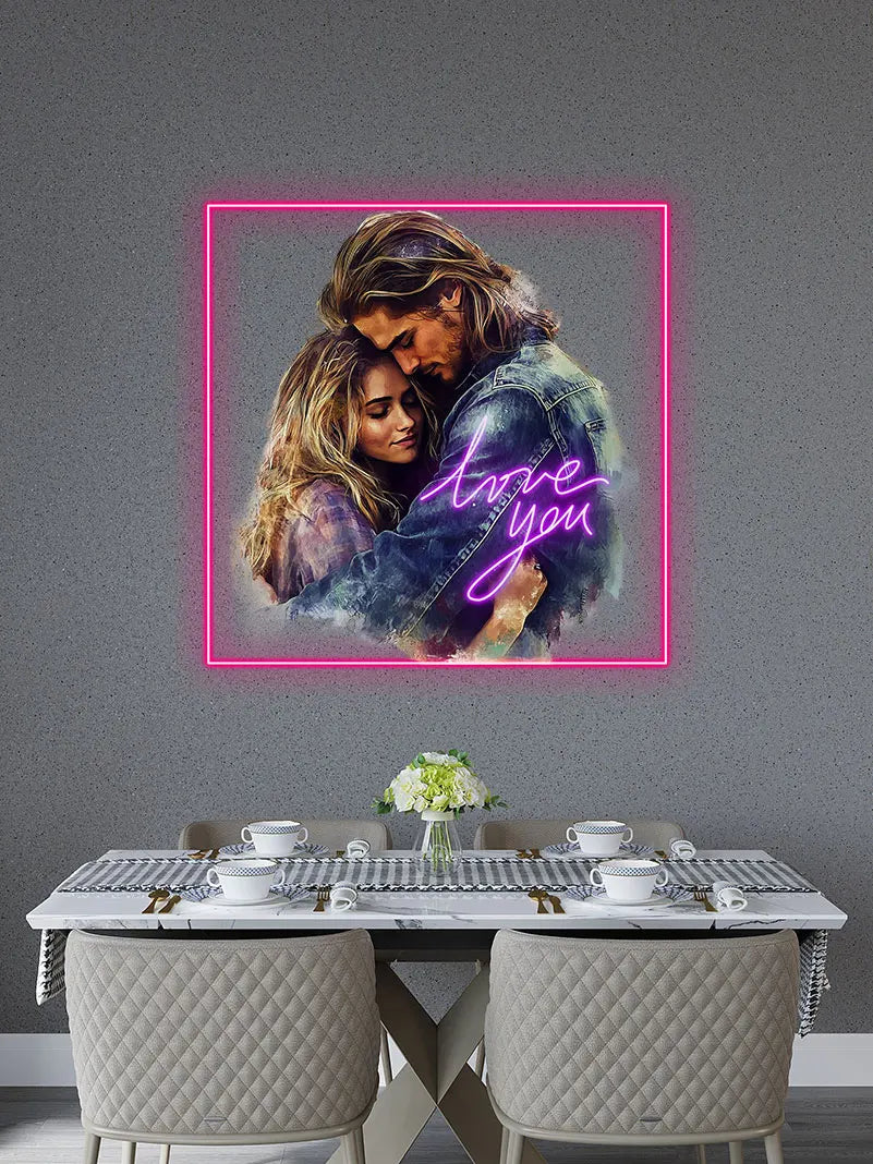 Love You Truw Love Acrylic Custom Neon Sign, Personalized LED Neon Sign Light, Creative Gift Neon Light For Home Decor