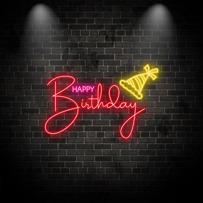 Toysign Custom Text Neon Light, Happy Birthday Neon Sign - Bright LED Party Decoration for Special Celebrations, Birthday Gift
