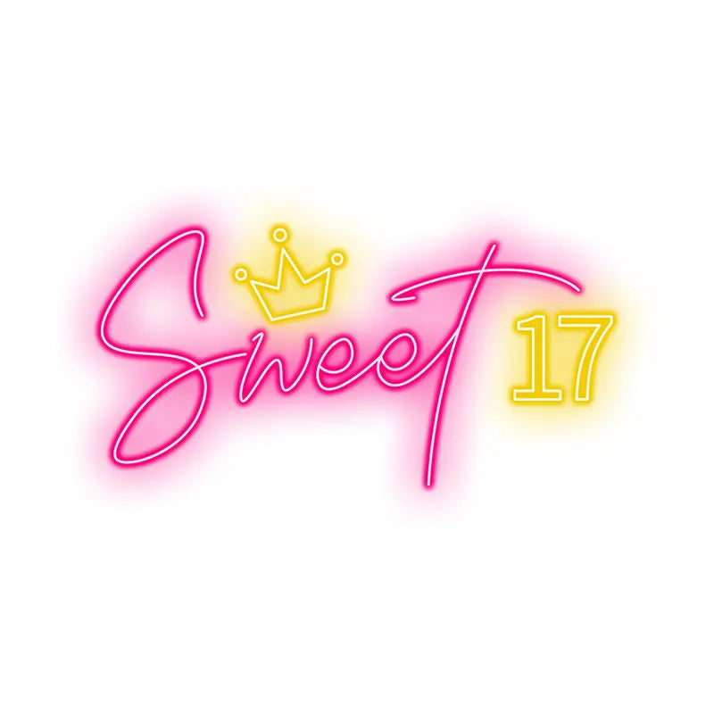 Toysign Neon Light, Sweet 17 Neon Sign – LED Birthday Wall Art for Teens, Perfect Decoration for Birthday Party, Bedroom & Gift