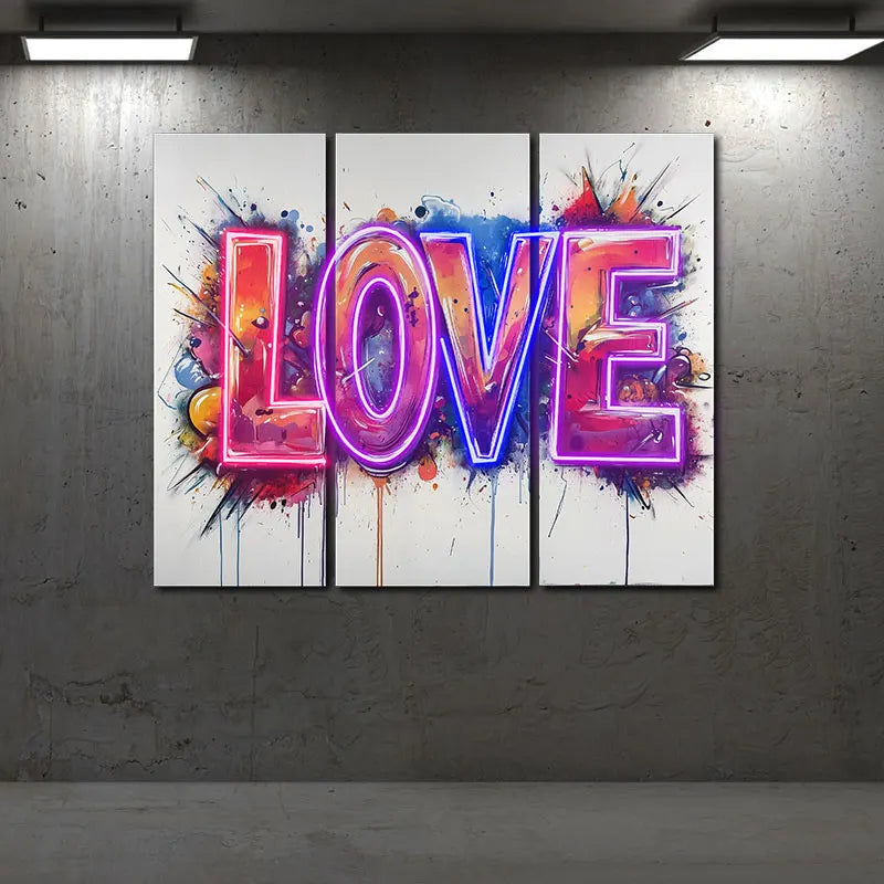 Wall Graffiti Love Text Neon Sign, LED Light Wall Decor, Personalized Neon Sign Light, Creative Gift Neon Light For Home Decor