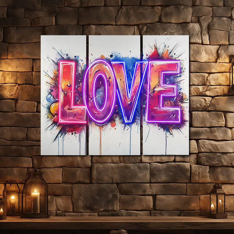 Wall Graffiti Love Text Neon Sign, LED Light Wall Decor, Personalized Neon Sign Light, Creative Gift Neon Light For Home Decor