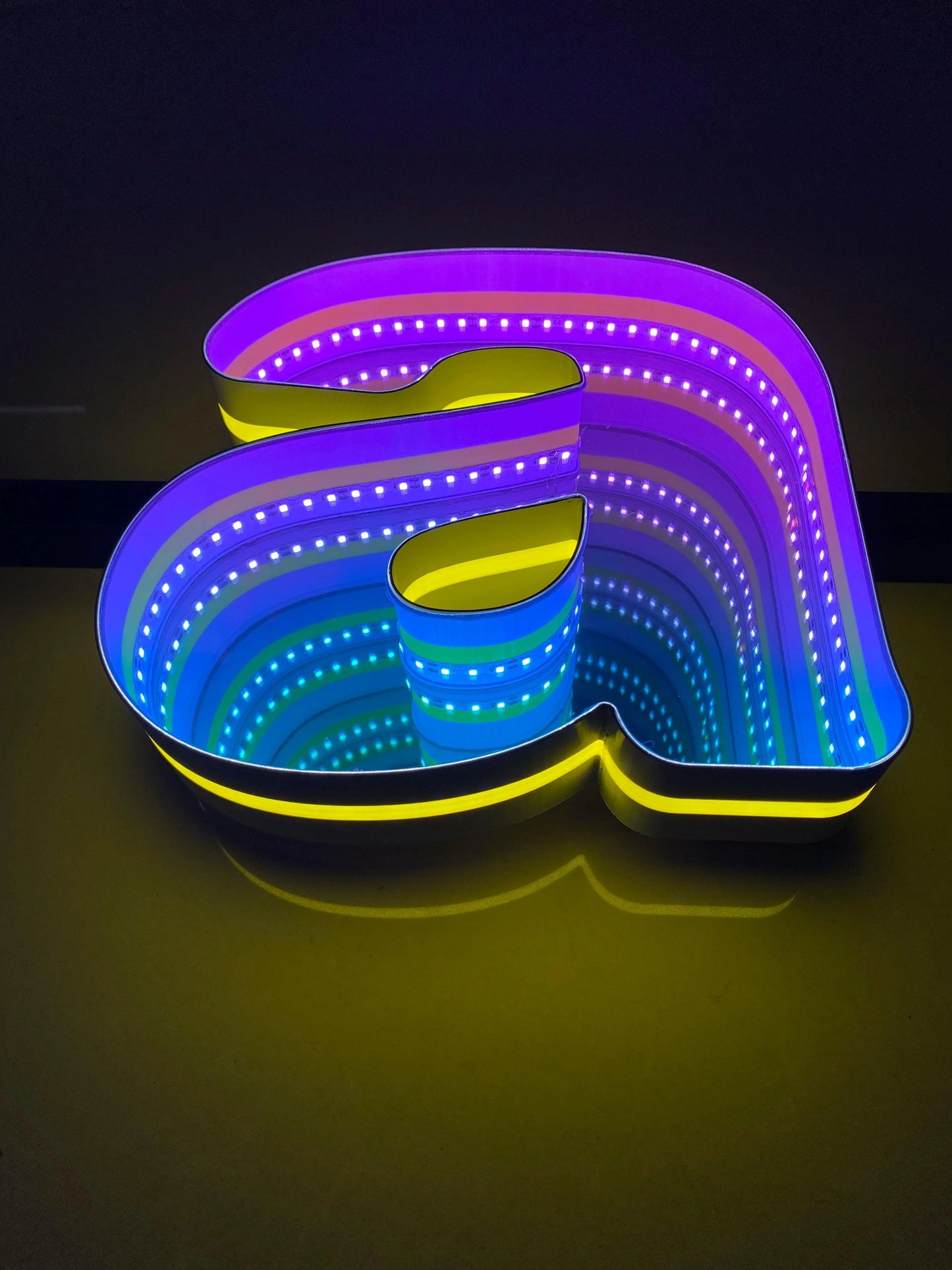 Stocked Infinity Mirror 3D Letter, Lowercase Letters Led Neon Sign, Perfect for Restaurant, Market, Bar, Hotel Decor