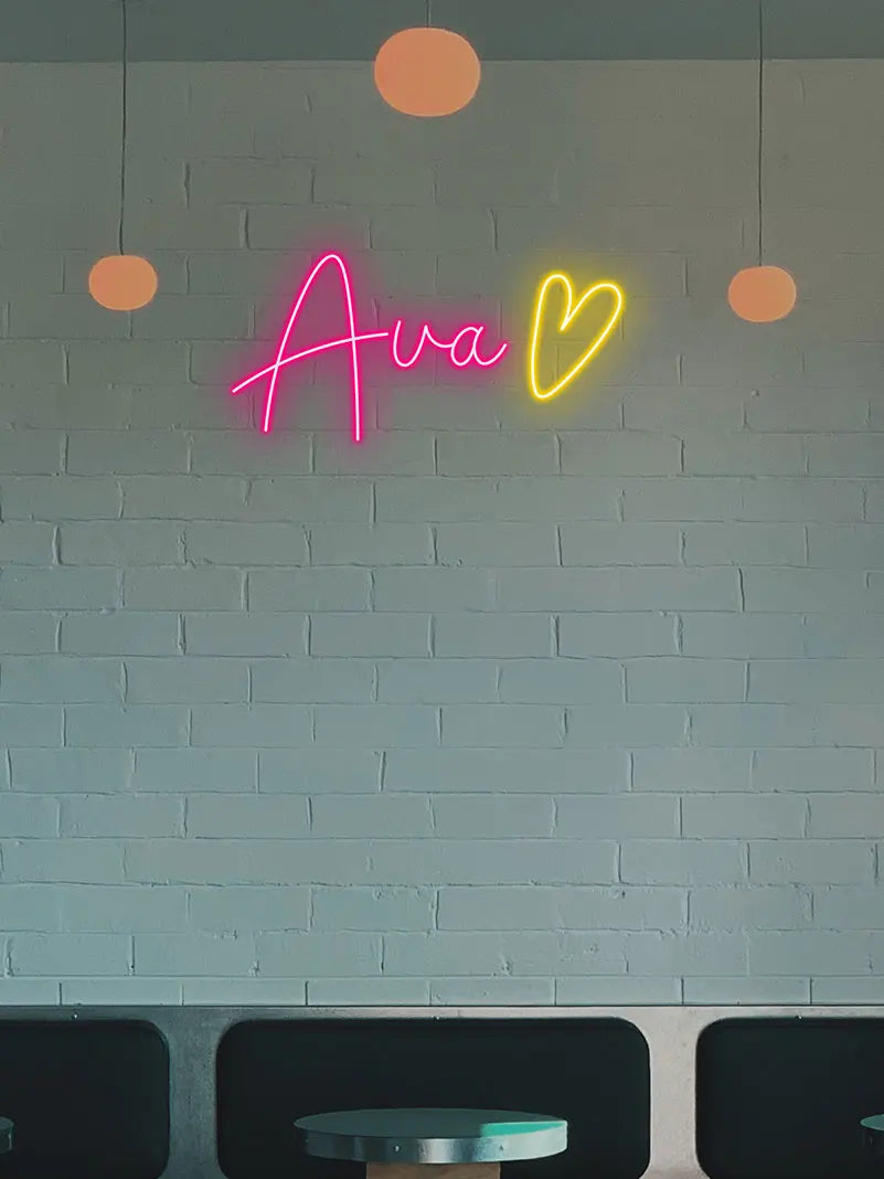 Toysign Ava Personalized Neon LED Wall Sign – Customizable Kids Room Decor with Soft Glow, Aesthetic Bedroom or Birthday Gift