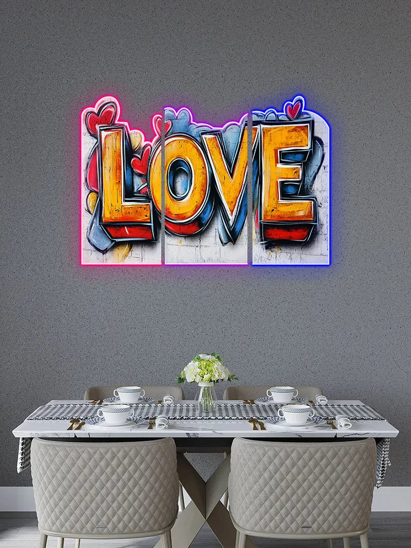 Love Text Art Custom Neon Sign, Personalized LED Neon Sign Light, Creative Gift Neon Light For Home Decor