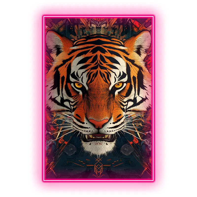 Fierce Tiger Neon Sign - LED Wall Art for Home & Office Decor, Bold Animal Design for Living Room, Bar, Man Cave, Perfect Gift