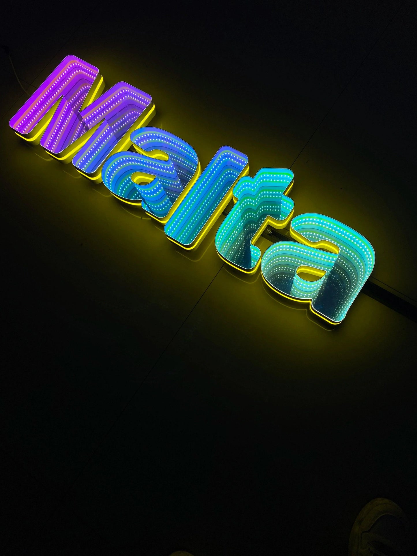 Stocked Infinity Mirror 3D Letters, Uppercase letters, Perfect for Restaurant, Market, Bar, Hotel Decor