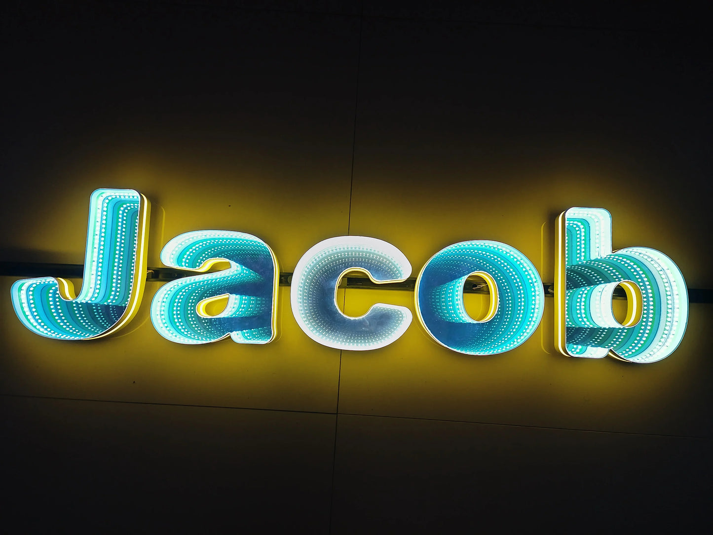 Toysign 3D Name Logo LED Infinity Mirror, Custom Business Logo Sign, Infinity Mirrors Letter, Wall Mounted Infinity Mirror Light