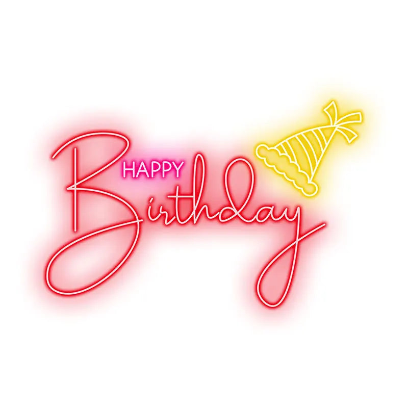 Toysign Custom Text Neon Light, Happy Birthday Neon Sign - Bright LED Party Decoration for Special Celebrations, Birthday Gift