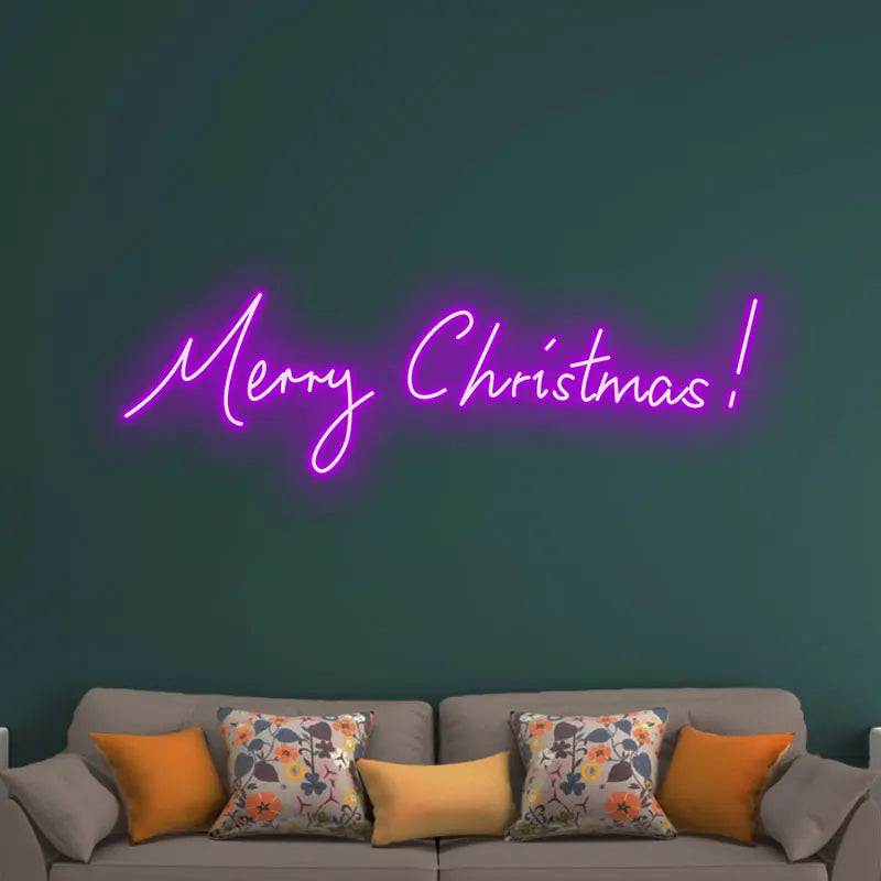 Merry Christmas Neon Text Light – Stylish Merry Christmas Design with Neon Glow, Perfect for Holiday Home Decor and Party Decor