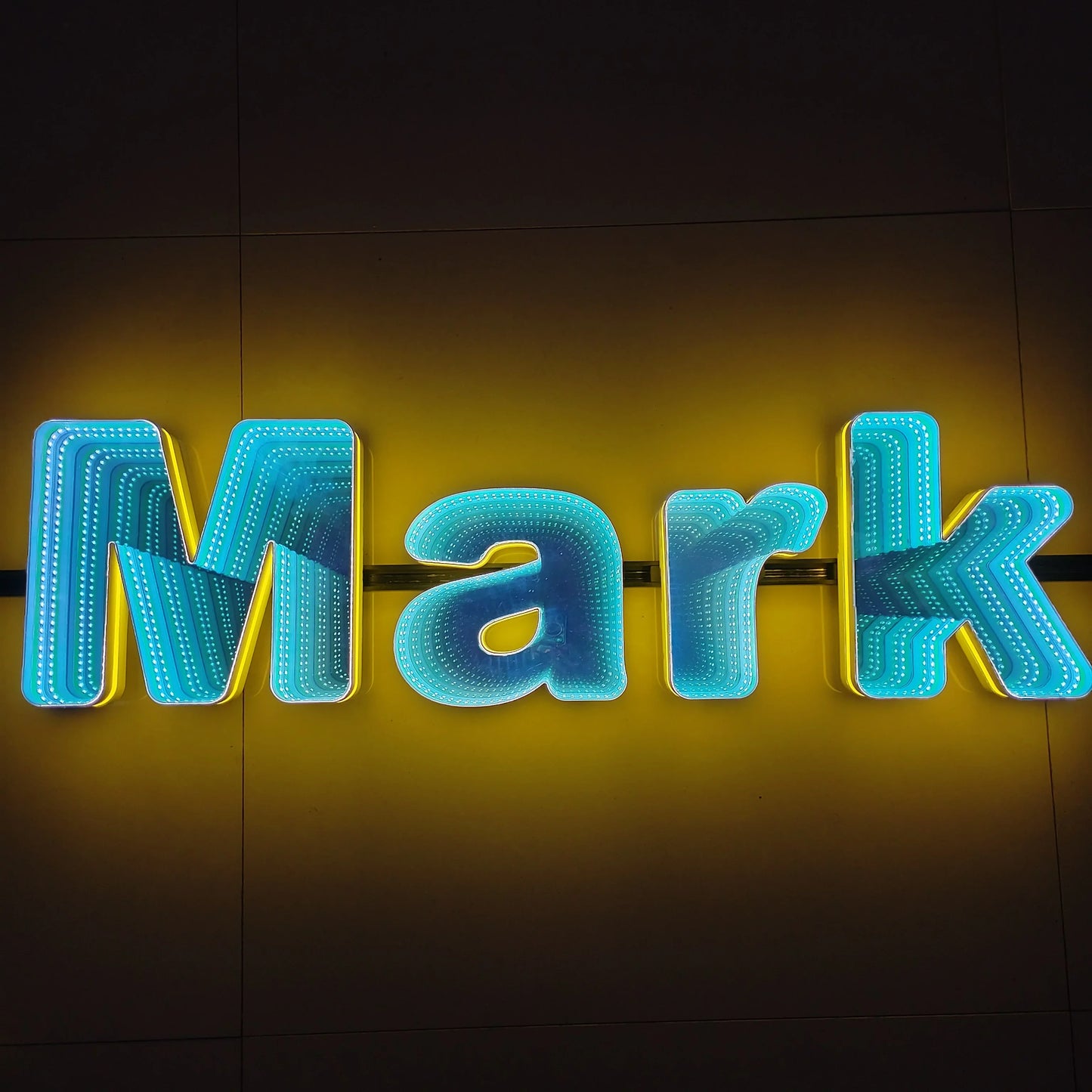 Toysign 3D Name Logo LED Infinity Mirror, Custom Business Logo Sign, Infinity Mirrors Letter, Wall Mounted Infinity Mirror Light