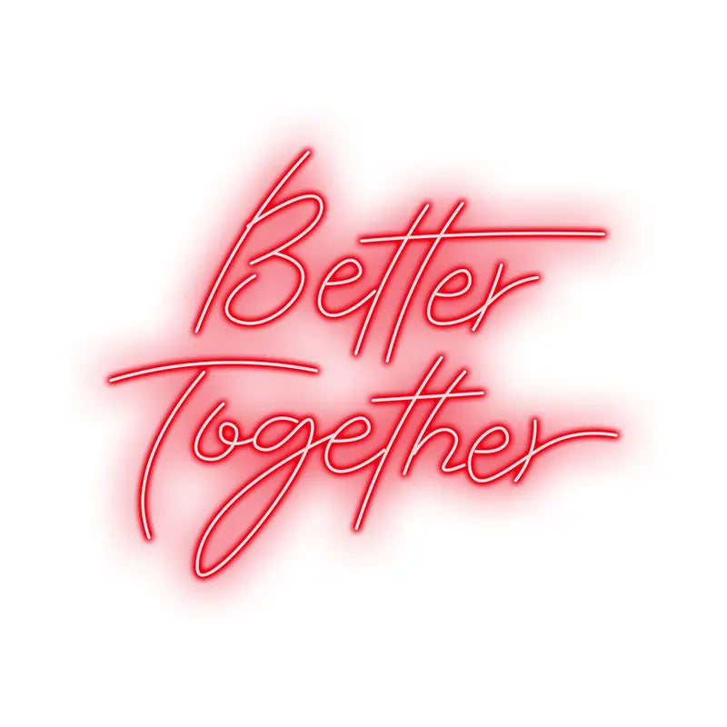 Toysign Better Together Text LED Neon Sign – Romantic Glow for Bedroom, Wedding or Special Occasion, Perfect Gift for Couples