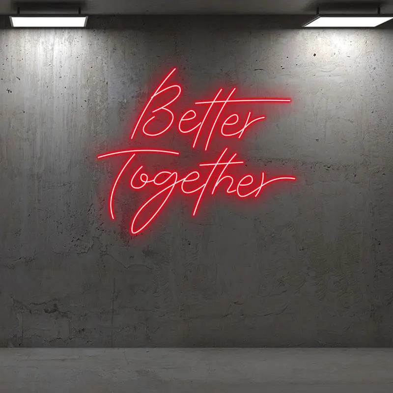 Toysign Better Together Text LED Neon Sign – Romantic Glow for Bedroom, Wedding or Special Occasion, Perfect Gift for Couples