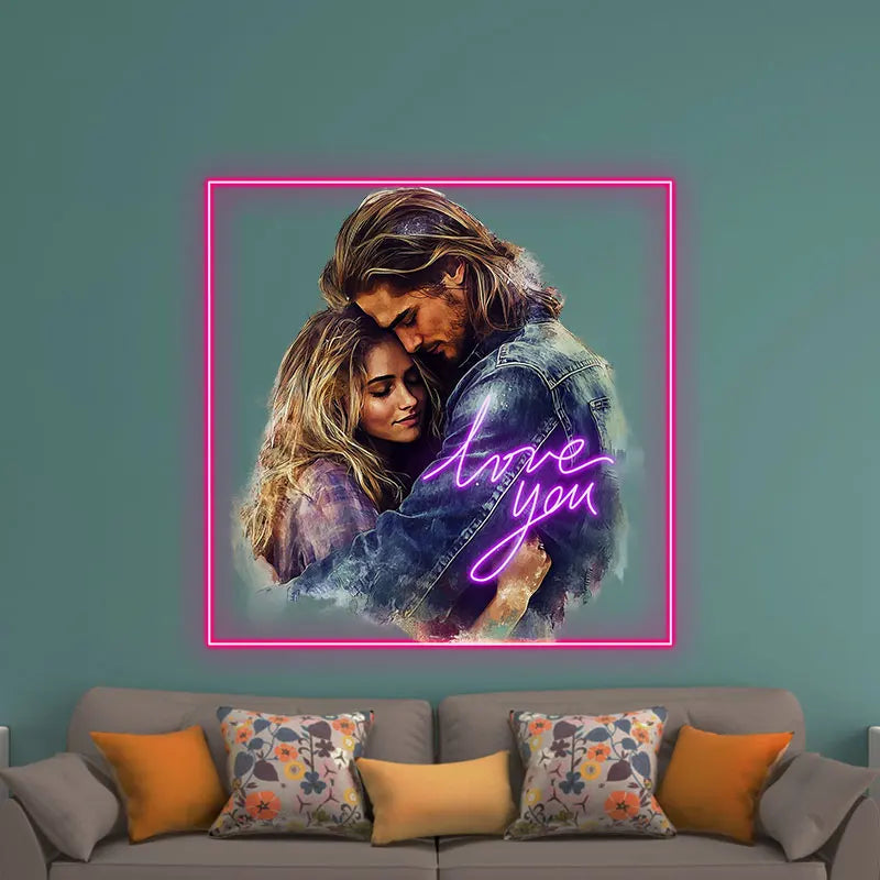 Love You Truw Love Acrylic Custom Neon Sign, Personalized LED Neon Sign Light, Creative Gift Neon Light For Home Decor