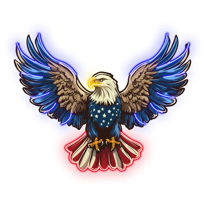 American Eagle Neon Light - Patriotic Wall Decor LED Sign, Stars & Stripes Design, Ideal for Living Room, Office or Man Cave