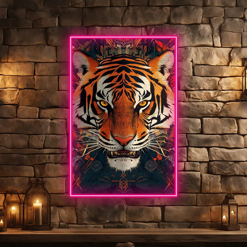 Fierce Tiger Neon Sign - LED Wall Art for Home & Office Decor, Bold Animal Design for Living Room, Bar, Man Cave, Perfect Gift