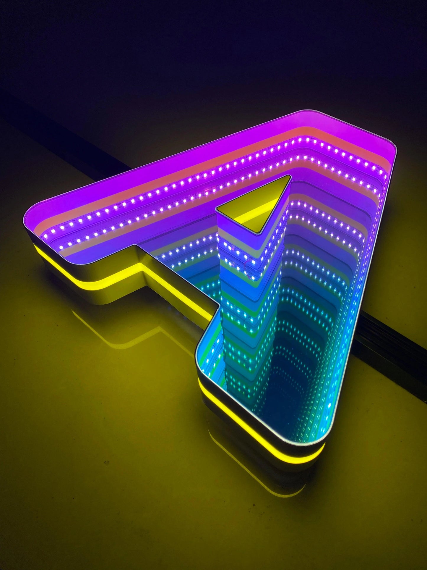 Stocked Infinity Mirror 3D Letter, Lowercase Letters Led Neon Sign, Perfect for Restaurant, Market, Bar, Hotel Decor