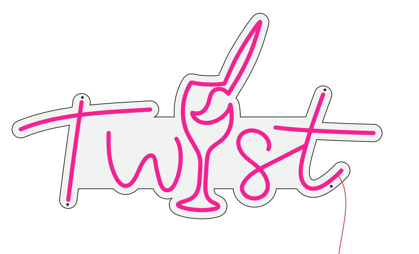 Twist - Single Line neon signs