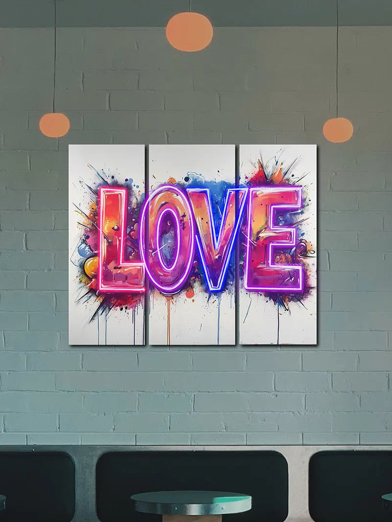 Wall Graffiti Love Text Neon Sign, LED Light Wall Decor, Personalized Neon Sign Light, Creative Gift Neon Light For Home Decor