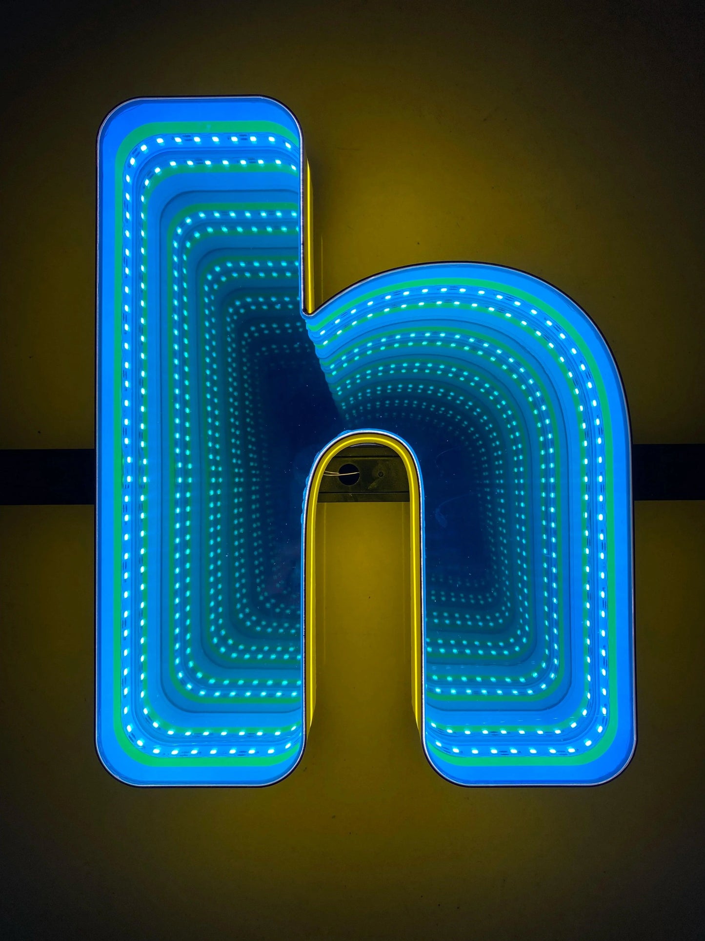 Stocked Infinity Mirror 3D Letter, Lowercase Letters Led Neon Sign, Perfect for Restaurant, Market, Bar, Hotel Decor