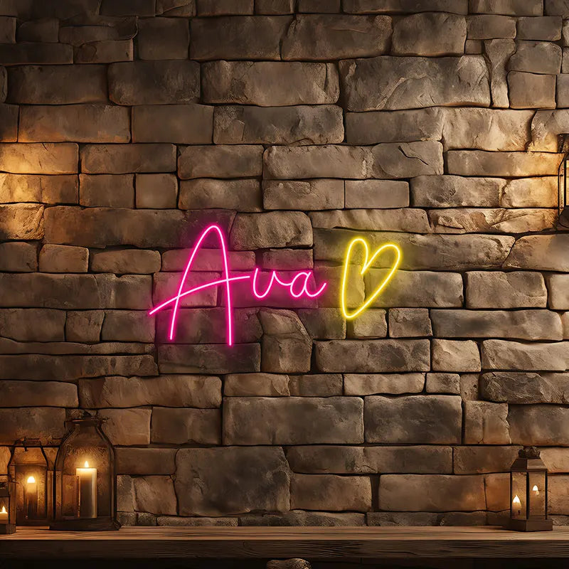 Toysign Ava Personalized Neon LED Wall Sign – Customizable Kids Room Decor with Soft Glow, Aesthetic Bedroom or Birthday Gift