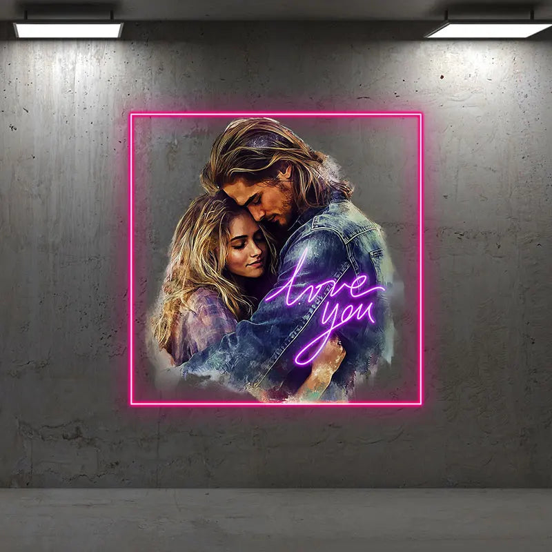 Love You Truw Love Acrylic Custom Neon Sign, Personalized LED Neon Sign Light, Creative Gift Neon Light For Home Decor