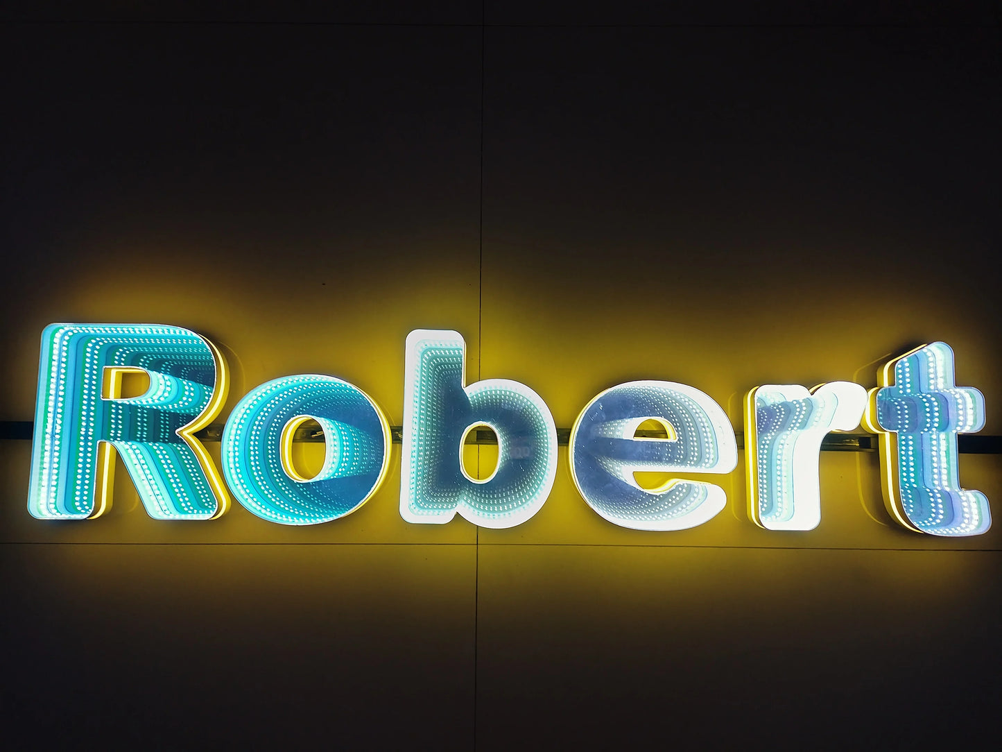 Toysign 3D Name Logo LED Infinity Mirror, Custom Business Logo Sign, Infinity Mirrors Letter, Wall Mounted Infinity Mirror Light