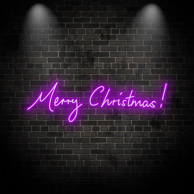 Merry Christmas Neon Text Light – Stylish Merry Christmas Design with Neon Glow, Perfect for Holiday Home Decor and Party Decor