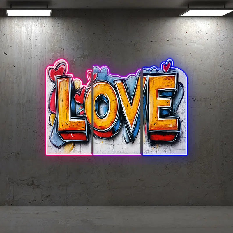 Love Text Art Custom Neon Sign, Personalized LED Neon Sign Light, Creative Gift Neon Light For Home Decor