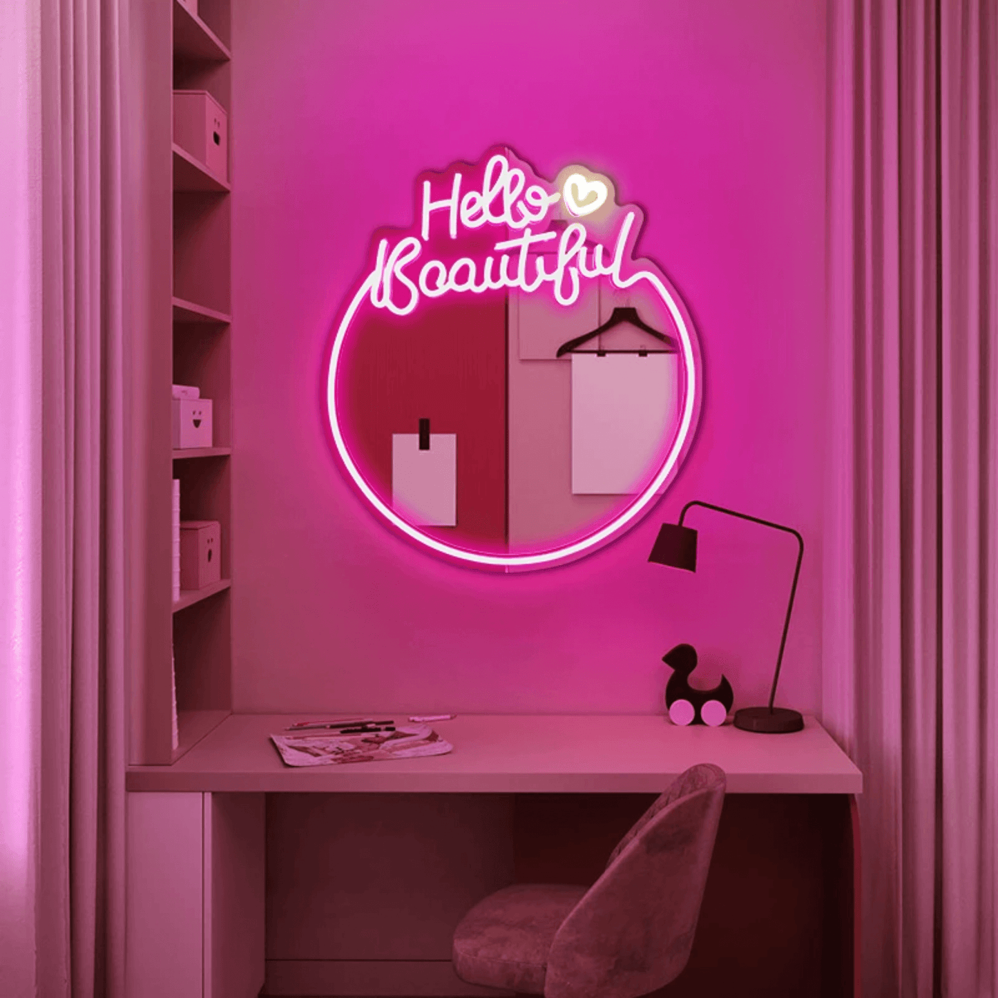 Hello Beautiful Neon Mirror