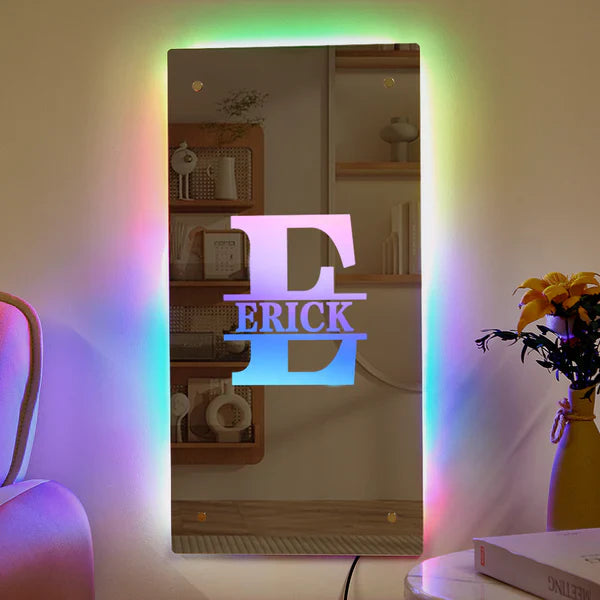 Custom Letter Wall Mirror Monogram Family neonsign