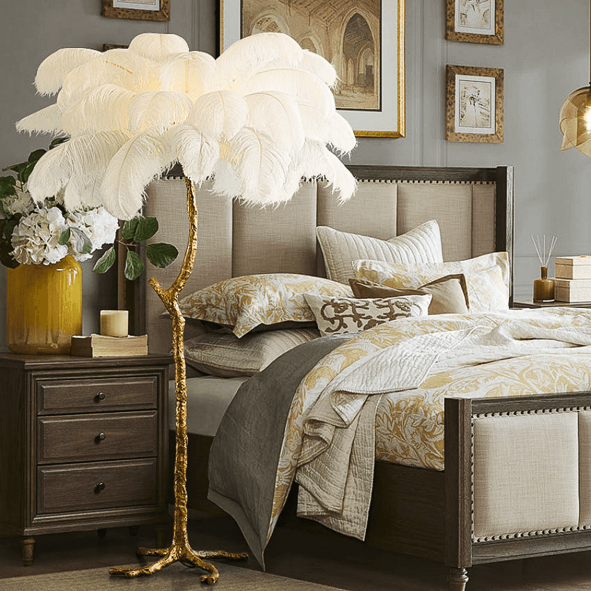 Ostrich Feather Floor Lamp