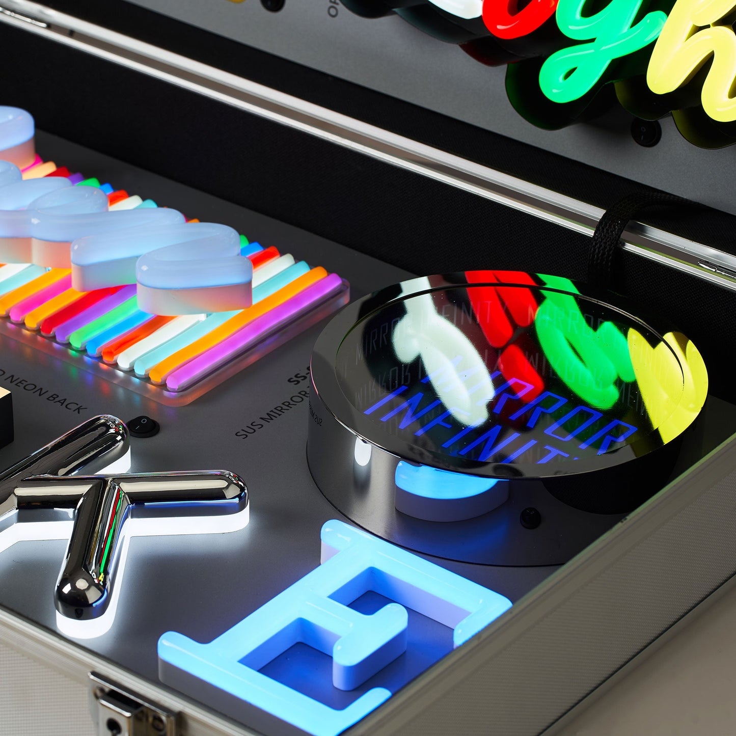 Custom sample box led illuminated business sample kit metal channel letters acrylic neon signs for sale