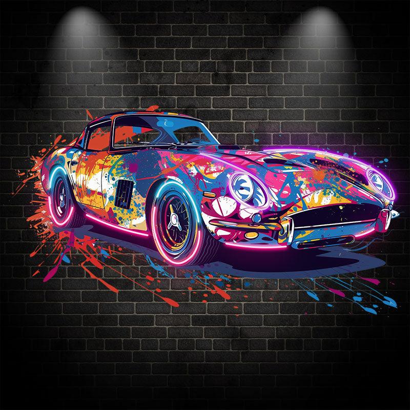 Low Chassis Cool Color Airbrush Coupe neon signs | Modern Art Style | Trend Setting Car Decoration | Perfect for Home, Office and Garage