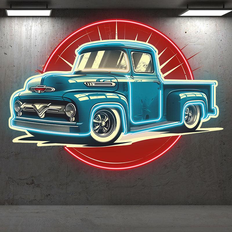 Classic Small Blue Pickup Truck | Vintage Style Car Models | Perfect for Collecting & Decorating | Ideal Home & Office Ornaments we neon signs