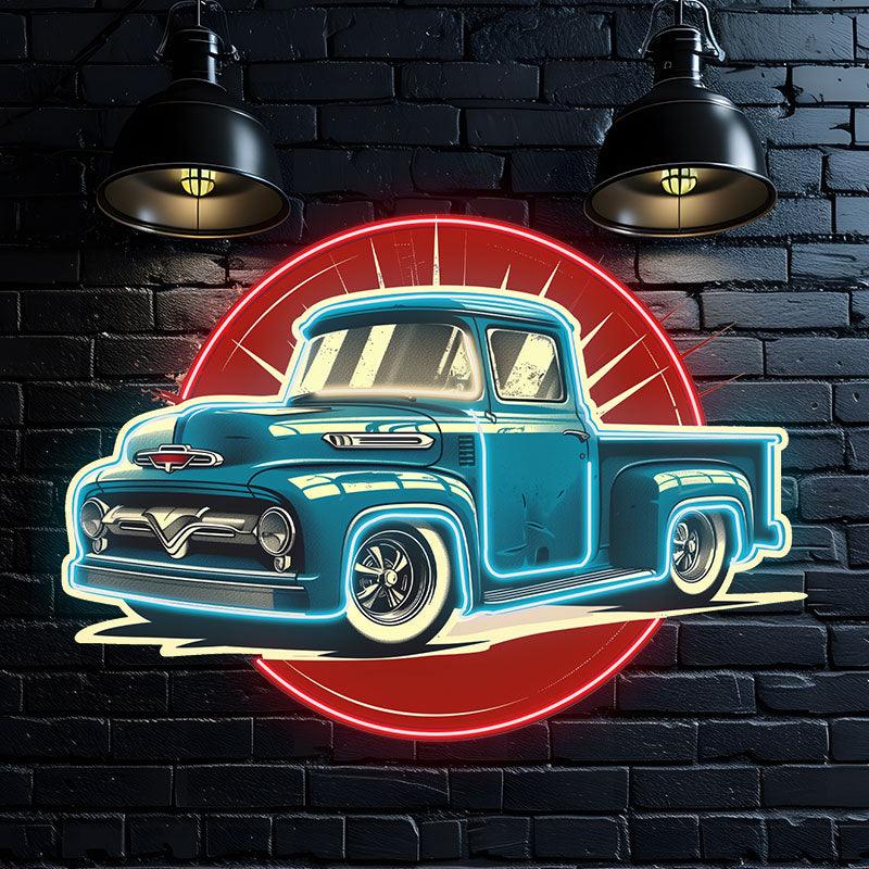 Classic Small Blue Pickup Truck | Vintage Style Car Models | Perfect for Collecting & Decorating | Ideal Home & Office Ornaments we neon signs