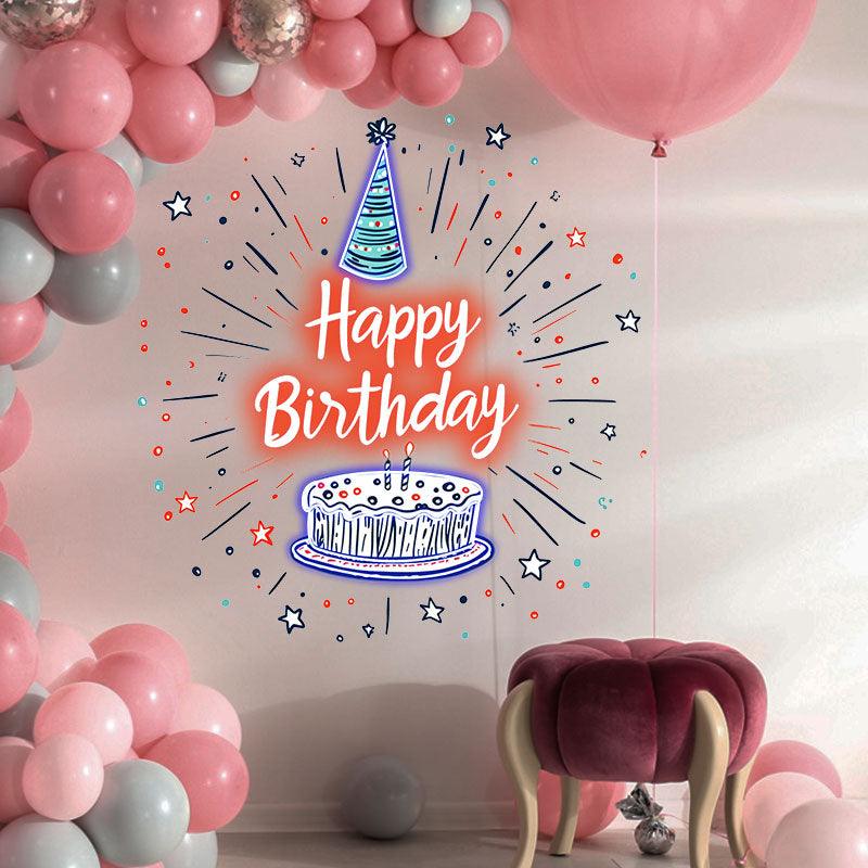 Happy Birthday Neon signs| LED Cake Decorating Lights | Creative Birthday Party Decoration | For Home & Celebration